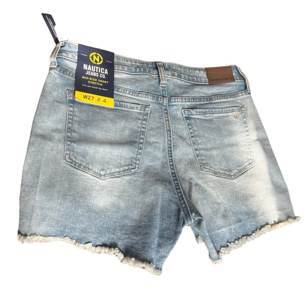 Nautica Jeans Co. 4” Mid Rise Distressed Denim Shorts, NWT, Sz: 27 - Picture 5 of 11